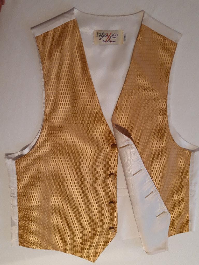 Goudkleurig heren gilet, Kleding | Heren, Verzenden, Gedragen, Maat 48/50 (M), Overige kleuren