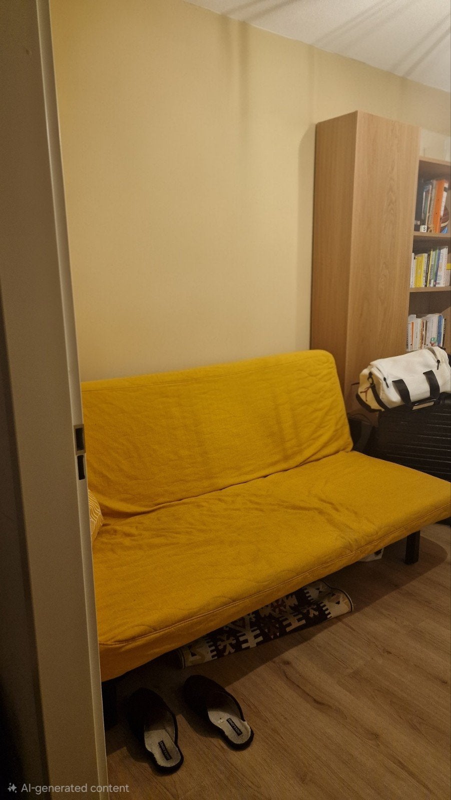 Gele slaapbank - Compact en comfortabel, Modern, Compact, Gebruikt, 150 tot 200 cm, Tweepersoons