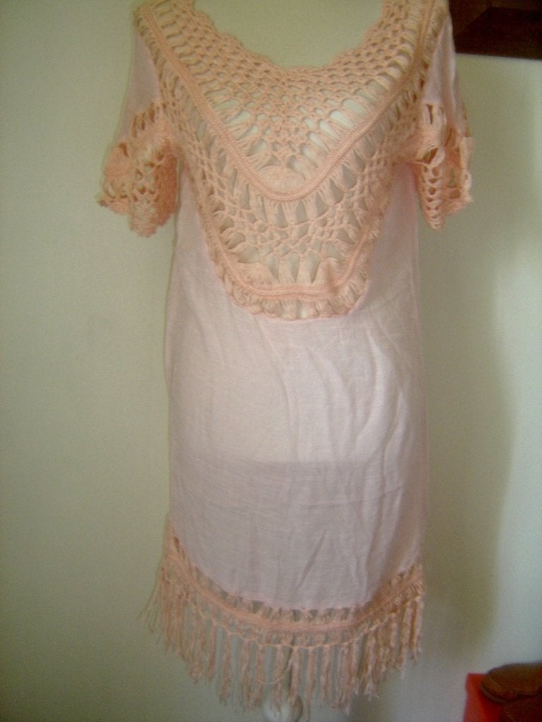 LEUK en TRENDY Ibiza-stijl tuniek zalm-oranje mt. M - nieuw!, Ophalen of Verzenden, Nieuw, Maat 38/40 (M), Overige kleuren