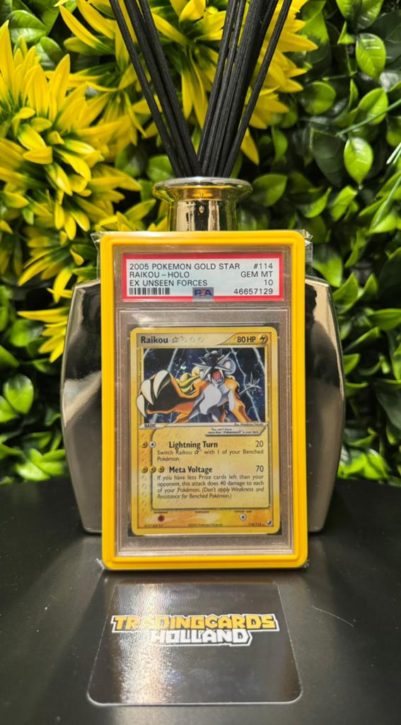 Pokemon Raikou Gold Star PSA 10 Gem Mint, Ophalen of Verzenden, Zo goed als nieuw