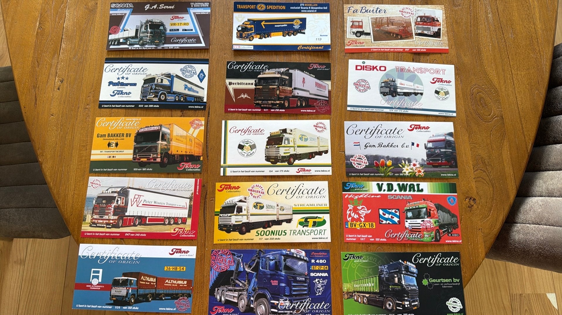 Tekno & Wsi certificaten uit verzameling, Ophalen of Verzenden, Zo goed als nieuw, Bus of Vrachtwagen, Tekno