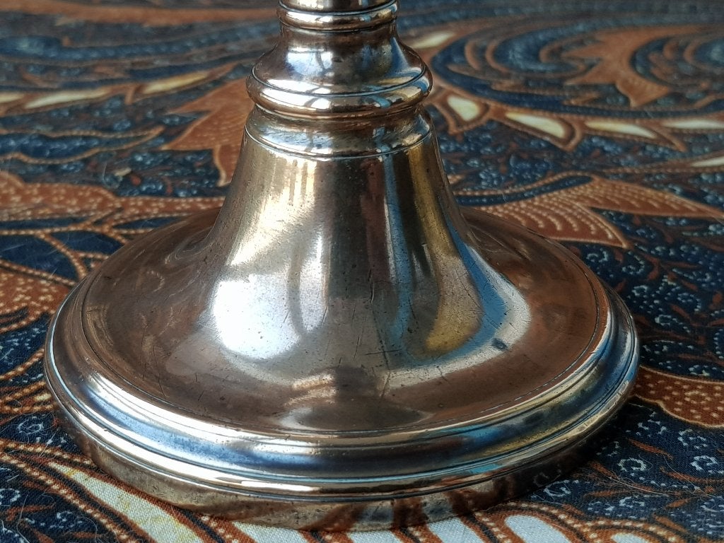Mooie antieke koperen kandelaar uit Engeland 15,4 cm. 1850., Antiek en Kunst, Ophalen of Verzenden, Koper of Brons