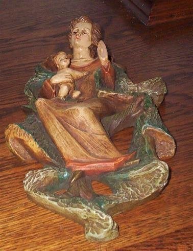 1 religie maria madonna met kindje ongeveer 25 cm, Ophalen
