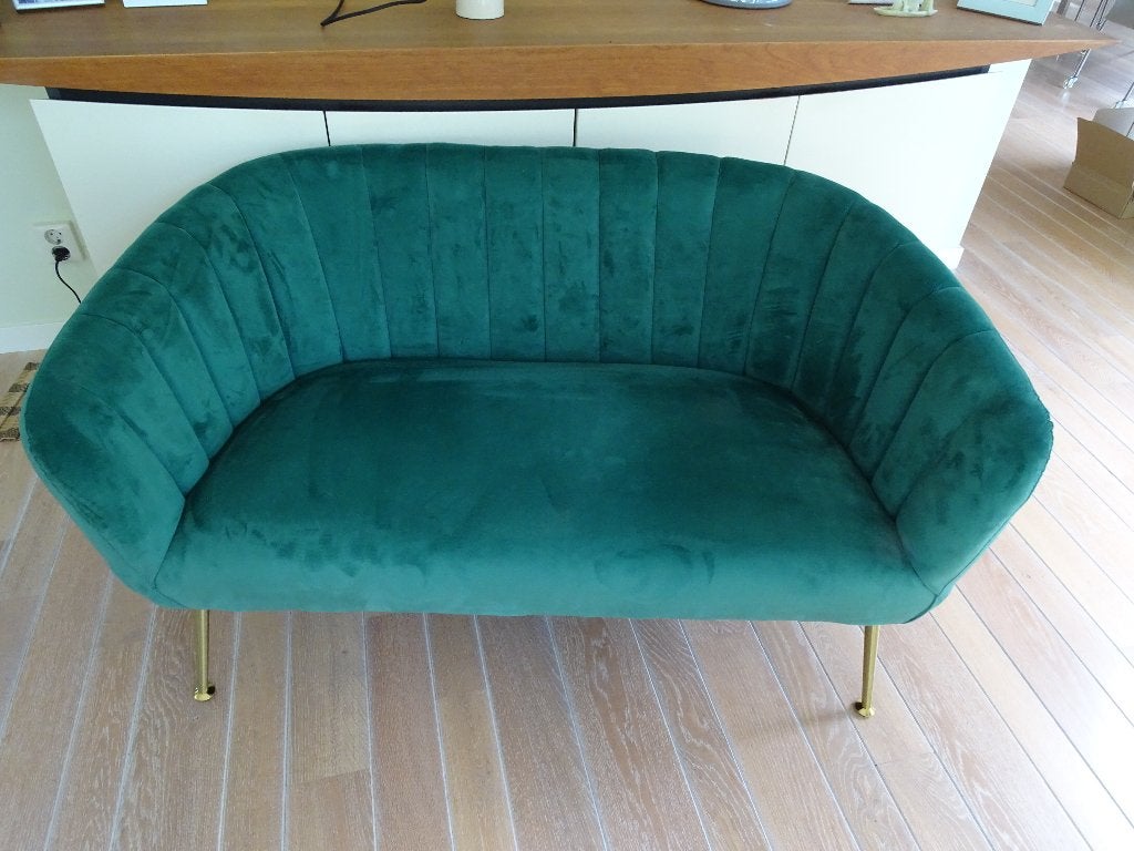 Velour 2-zitter, Huis en Inrichting, Ophalen, Tweepersoons, 75 tot 100 cm, Zo goed als nieuw