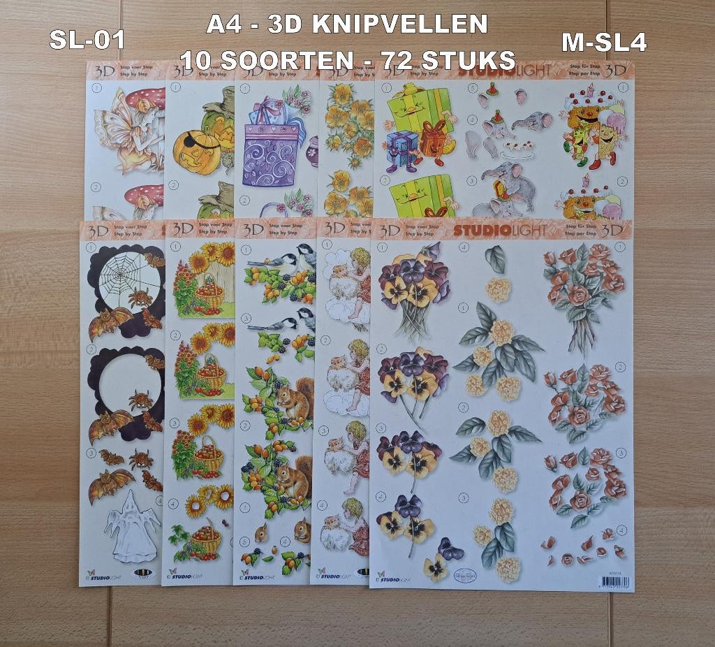 102...A4 KNIPVELLEN 40 SOORTEN-285 VELLEN STUDIO LIGHT-M4, Ophalen of Verzenden, Nieuw, Overige thema's, Knipvel