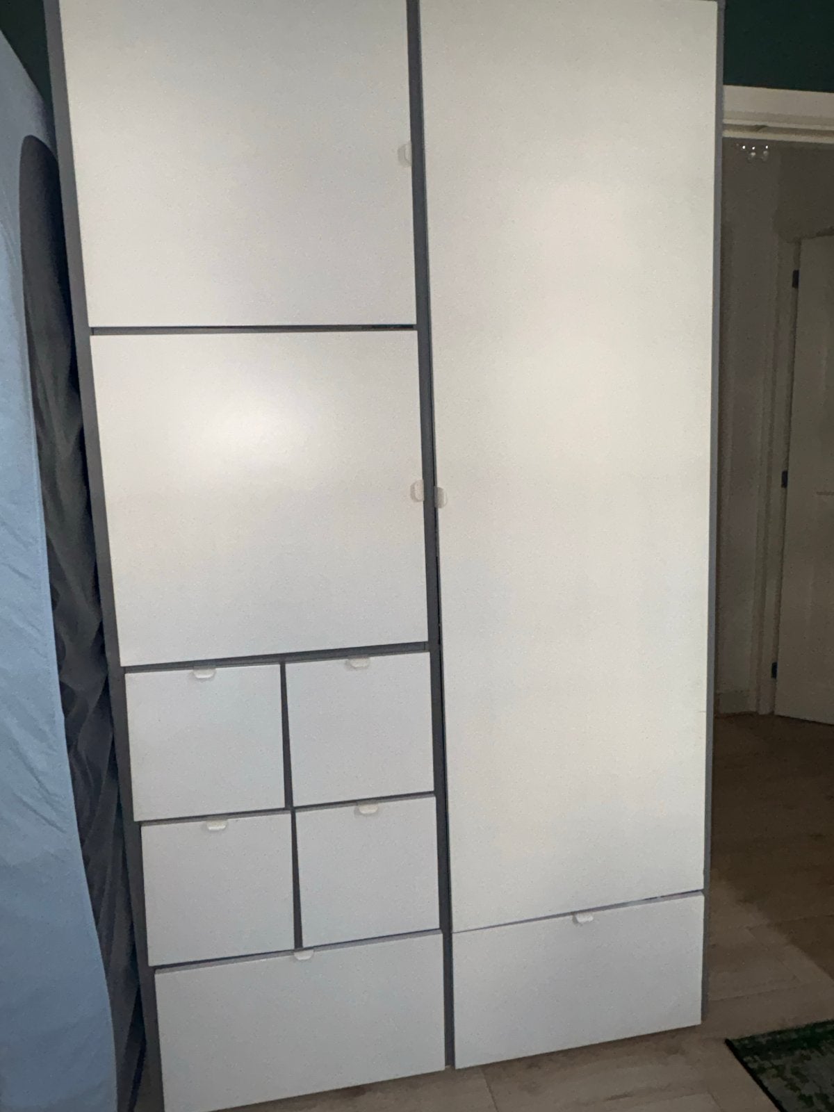 Witte kledingkast ikea Visthus met lades en deuren, Ophalen, Gebruikt, 100 tot 150 cm, 200 cm of meer