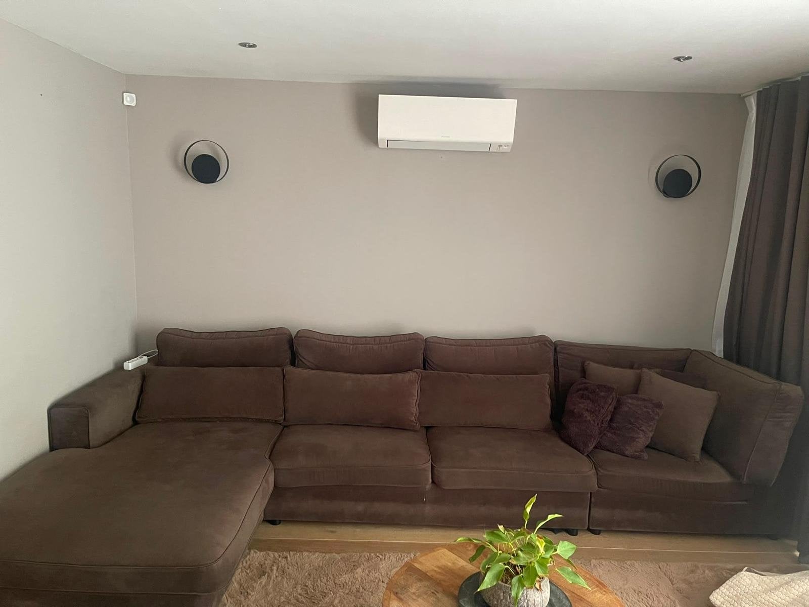 Comfortabele loungebank - Bruin velvet, Ophalen, Gebruikt, Stof