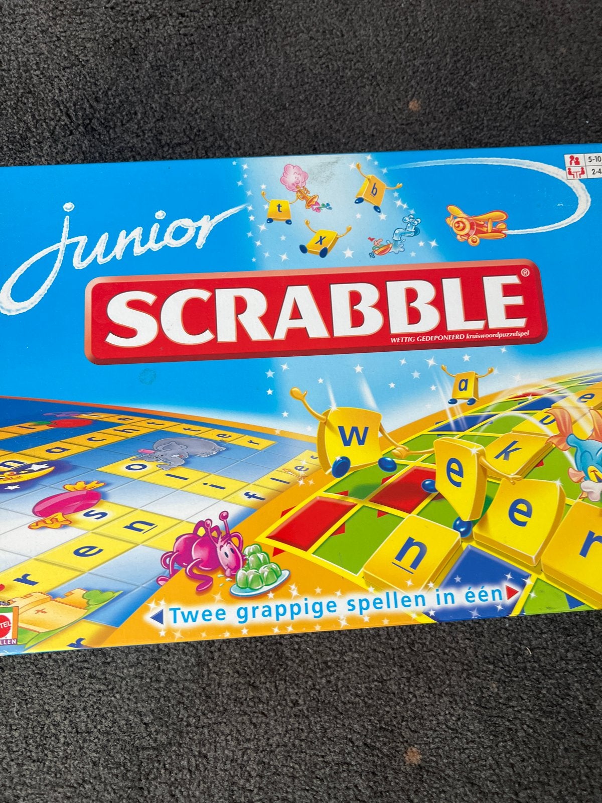 Junior Scrabble: Twee grappige spellen in één, Drie of vier spelers, Ophalen, Gebruikt
