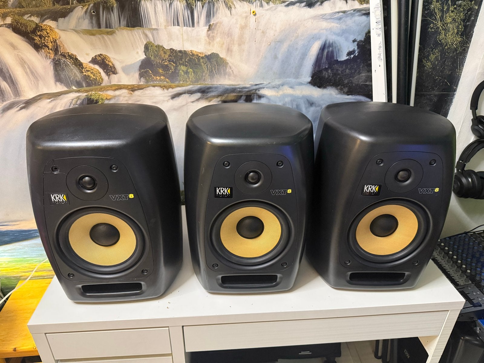 3x KRK VXT8 Studiomonitoren - Werken perfect, Ophalen, Studiomonitor, Gebruikt, 120 tot 150 watt