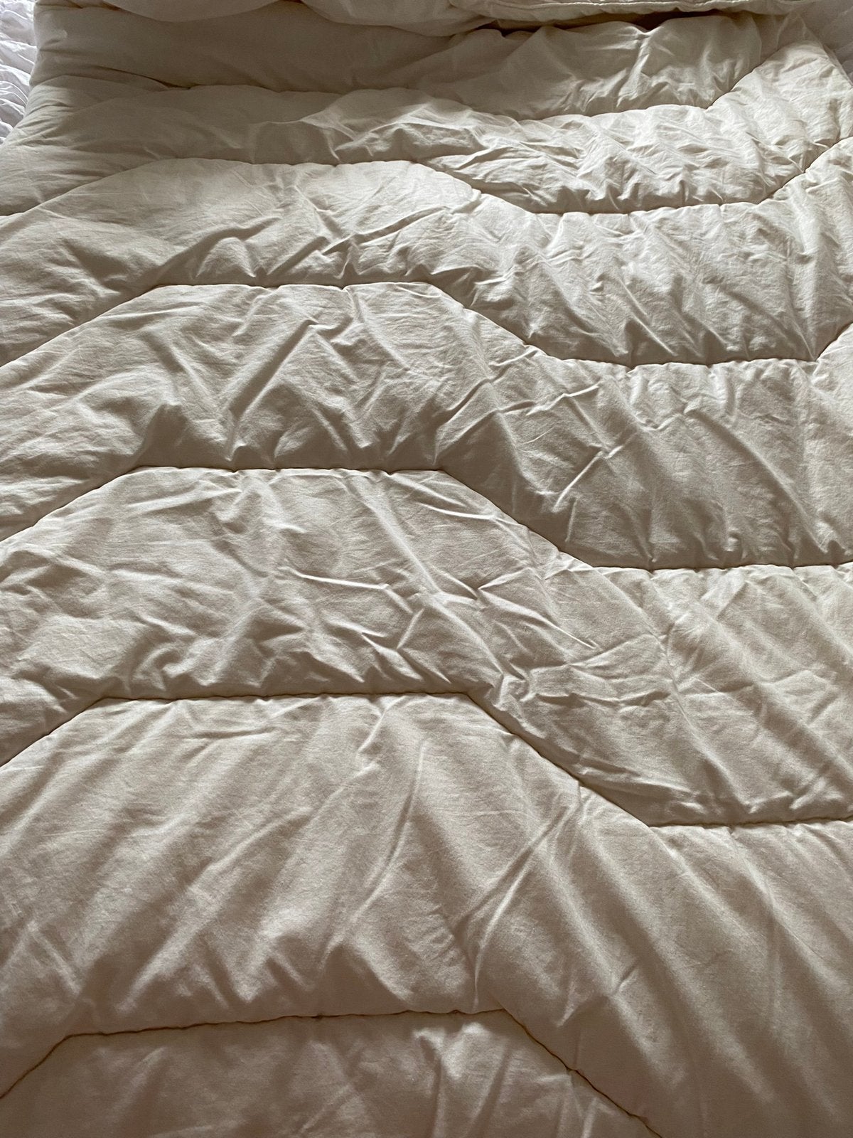 Texels wollen dekbed 220/240 z.g.a.n., Wit, Tweepersoons, Ophalen of Verzenden, Deken of Dekbed