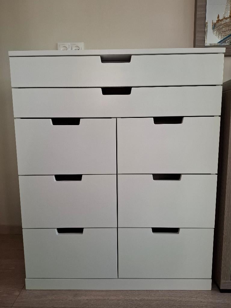 IKEA NORDLI Ladekast – 8 lades – Wit – 80x99 cm, Ophalen, 5 laden of meer, 50 tot 100 cm, Zo goed als nieuw