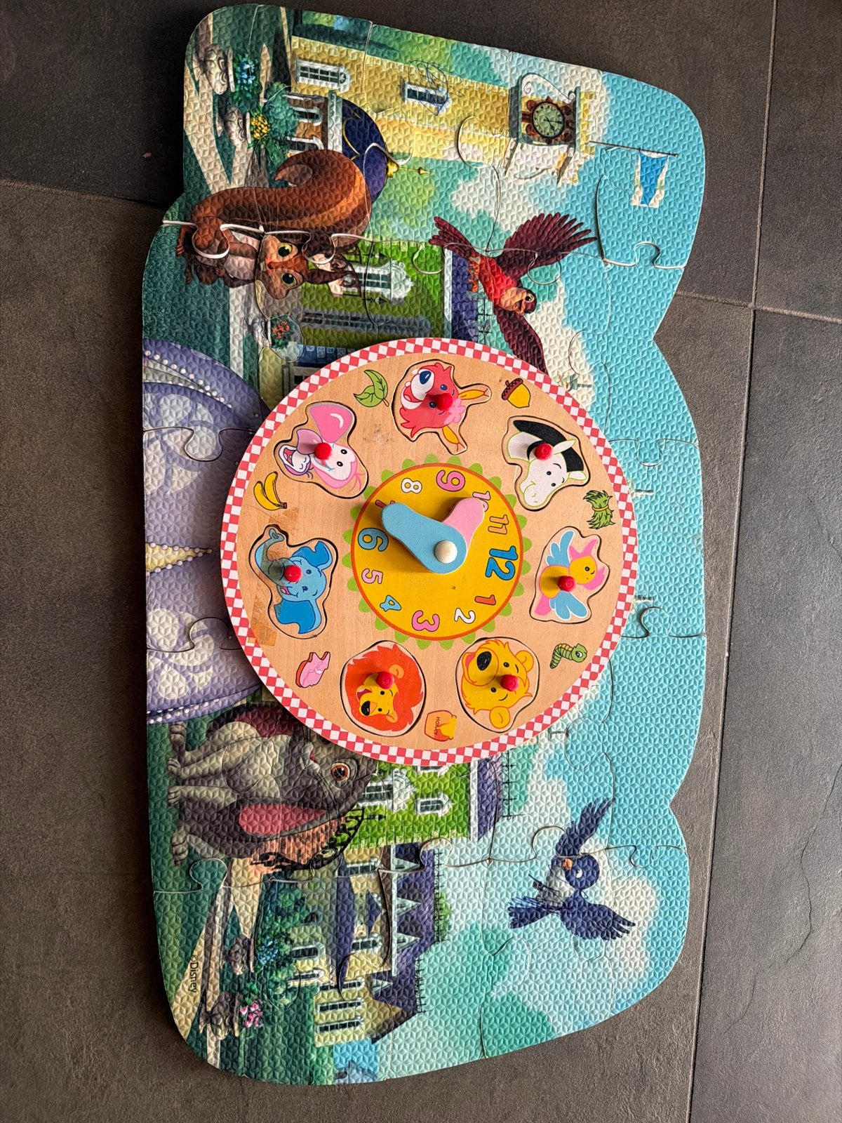 Houten Dieren Puzzelklok - Educatief Speelgoed, Kinderen en Baby's, Speelgoed | Educatief en Creatief, Ophalen of Verzenden, Gebruikt