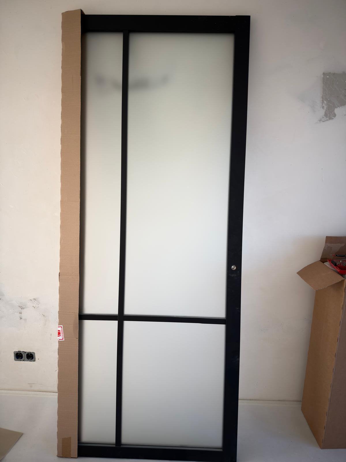 Nieuwe Svedex Nova Design Glasdeur - Zwart staal look, Ophalen, 80 tot 100 cm, 215 cm of meer, Binnendeur