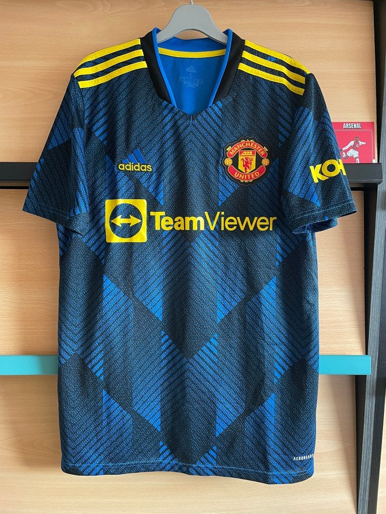 Manchester United Adidas Voetbalshirt Maat S 21/22 Third, Blauw, Ophalen of Verzenden, Zo goed als nieuw, Adidas