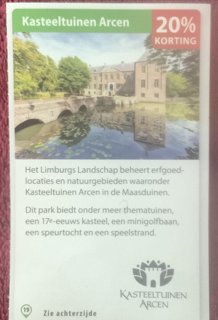 Het Limburgs Landschap - Kasteeltuinen Arcen Voordeelbon, Drie personen of meer, Kortingsbon, Overige typen