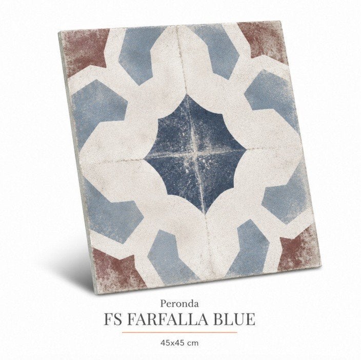 Portugese tegels – Peronda FS Farfalla Blue- 45x45 cm, Ophalen of Verzenden, Nieuw