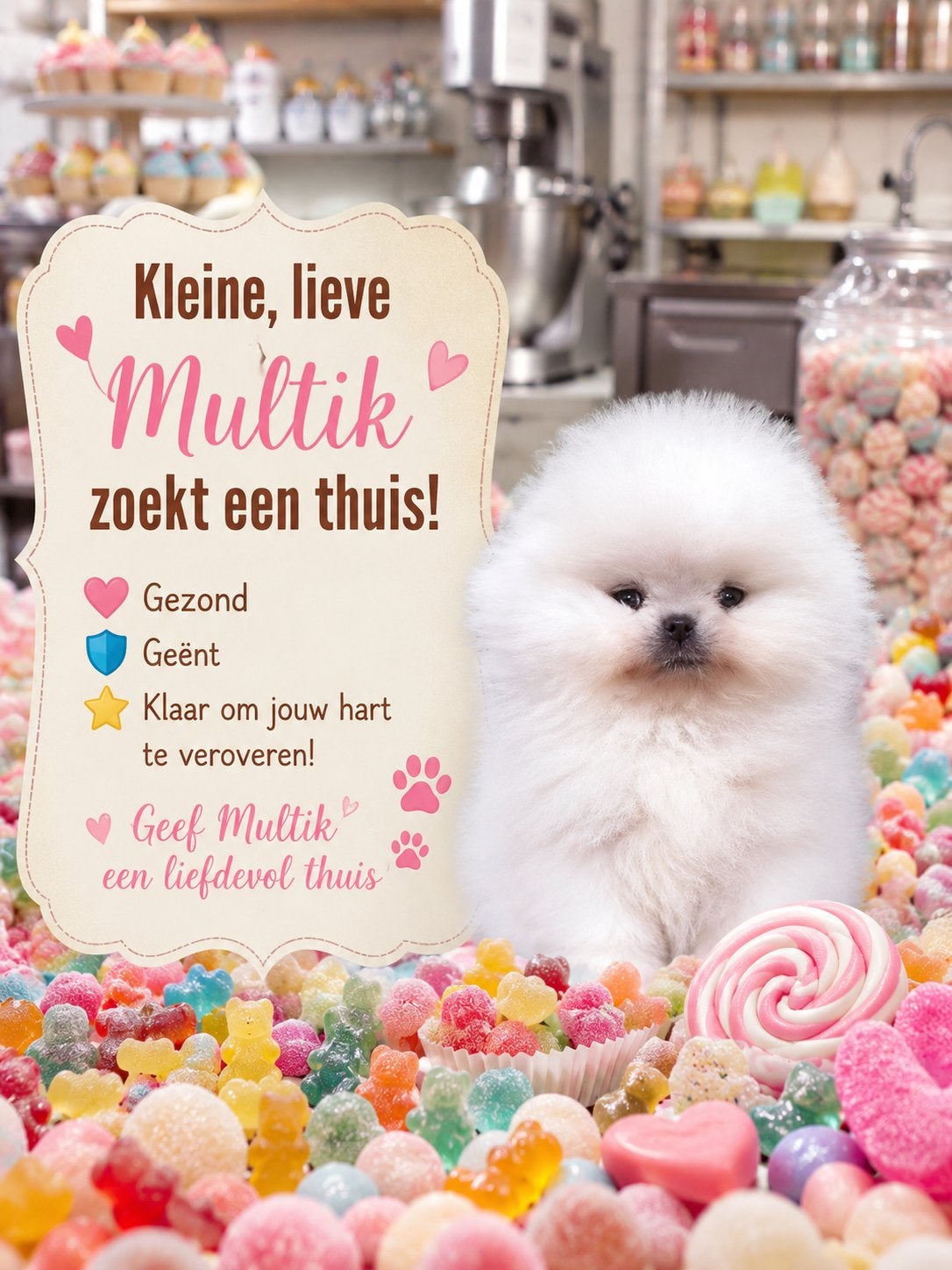 Pomeriaan puppy, Dieren en Toebehoren, Honden | Poolhonden, Keeshonden en Oertypen, Keeshond, 15 weken tot 1 jaar, Teef, Parvo