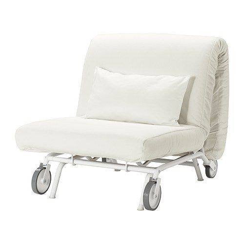 Ikea PS Havet bedbank/ slaap fauteuil, evt incl. topper, Ophalen, 90 cm, Eenpersoons, Wit