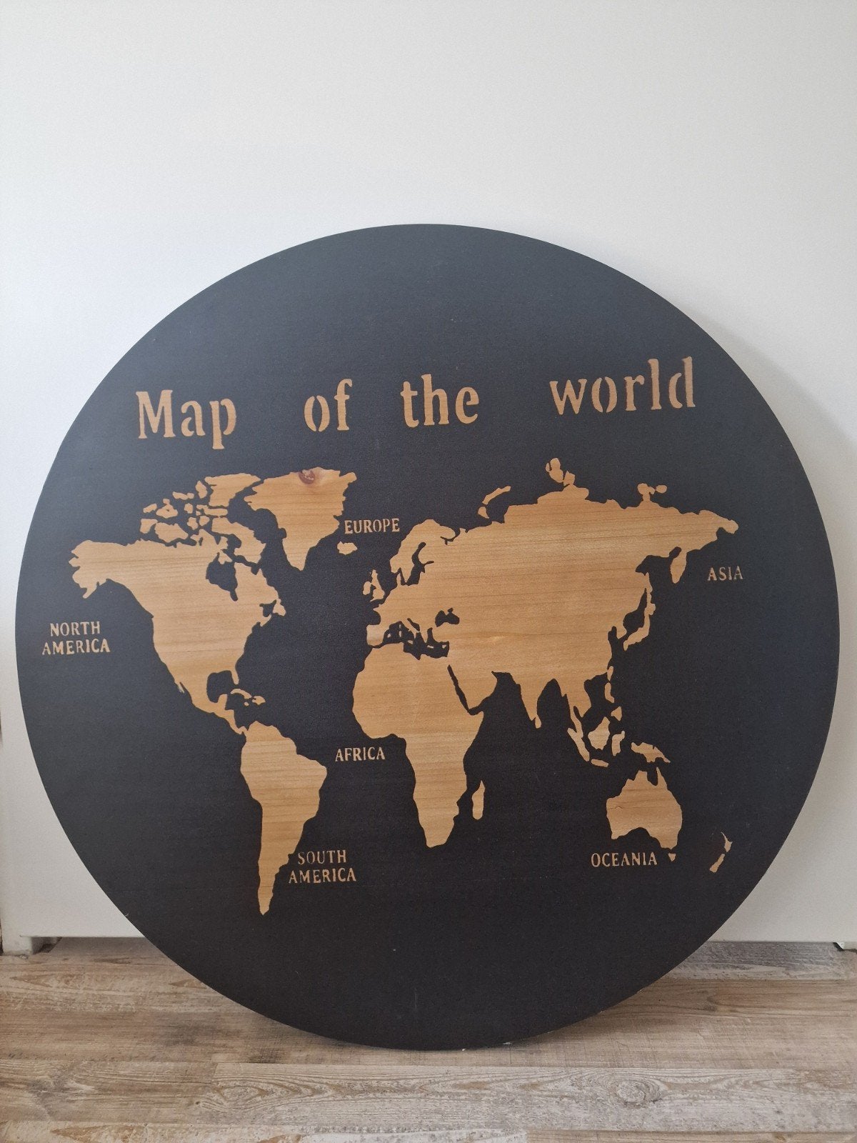 Houten Wandcirkel Wereldkaart, Ophalen, Nieuw