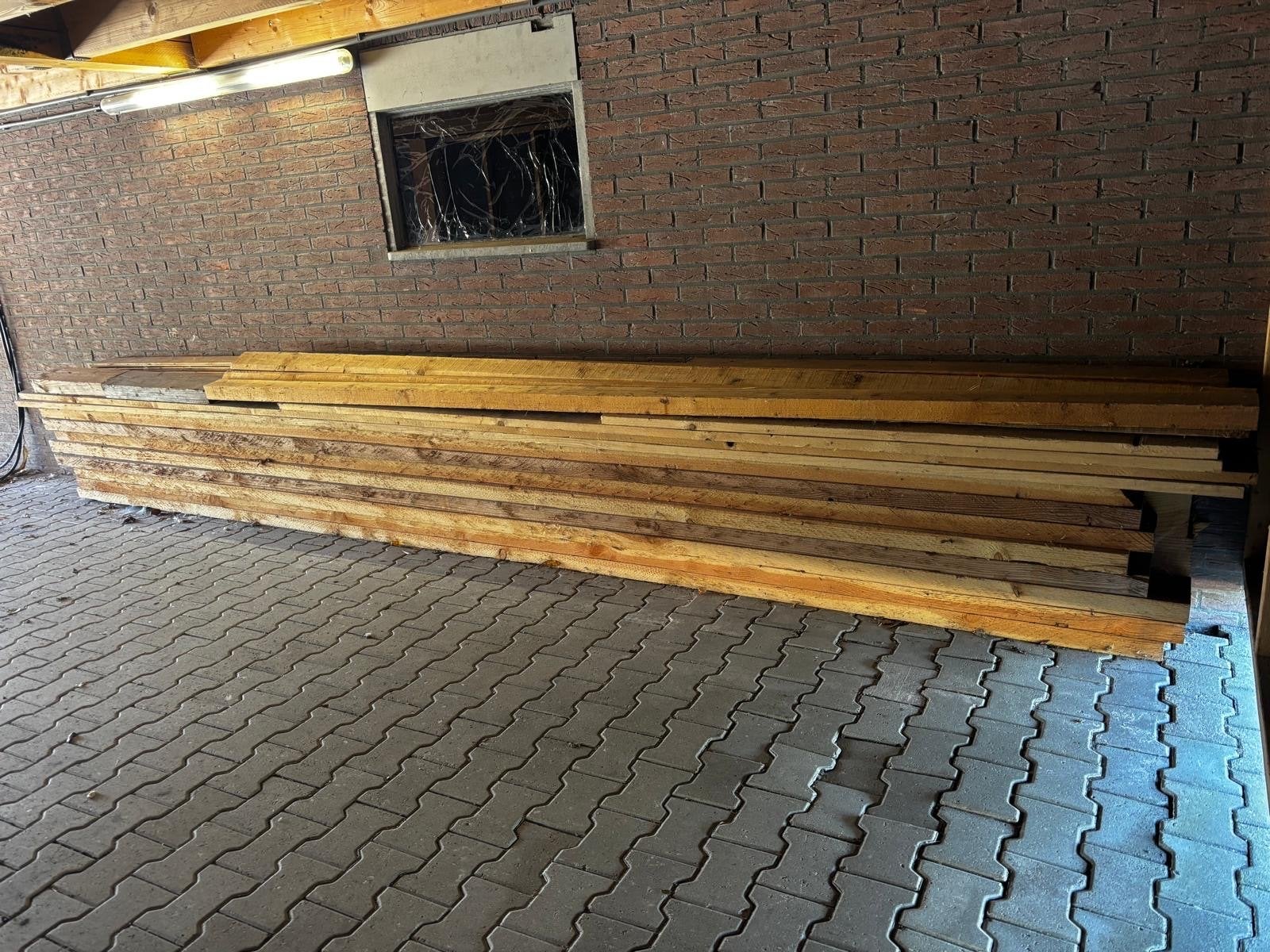 Diverse partij hout: balken en planken, Ophalen, Gebruikt, Balk, Overige houtsoorten