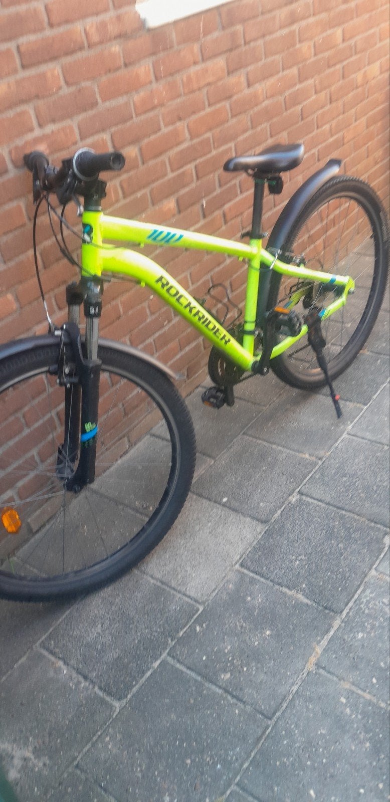 Rockrider ST 100 Mountainbike - Neon Geel, Overige merken, Minder dan 10 versnellingen, Gebruikt, Velgrem
