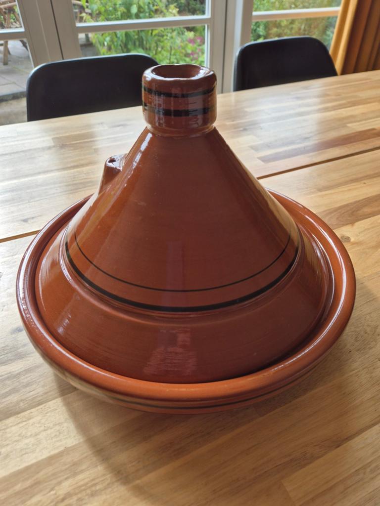 Mooie Tajine - Aardewerk - Bruin, Ophalen, Overige typen, Zo goed als nieuw, Steen/keramiek