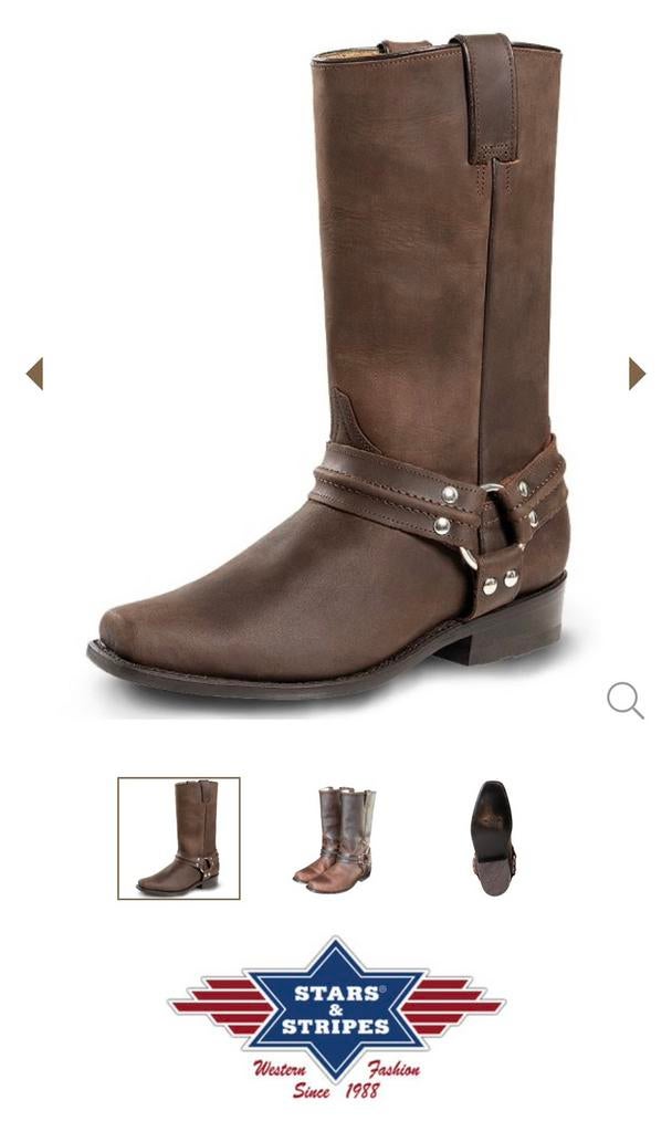 Stars and stripes cowboy motor boots laarzen mt 37, Ophalen of Verzenden, Zo goed als nieuw, Bruin