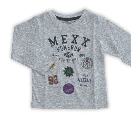 MEXX licht grijse uni longsleeve shirt top met print 110-116, Kinderen en Baby's, Kinderkleding | Maat 110, Mexx, Nieuw, Ophalen of Verzenden