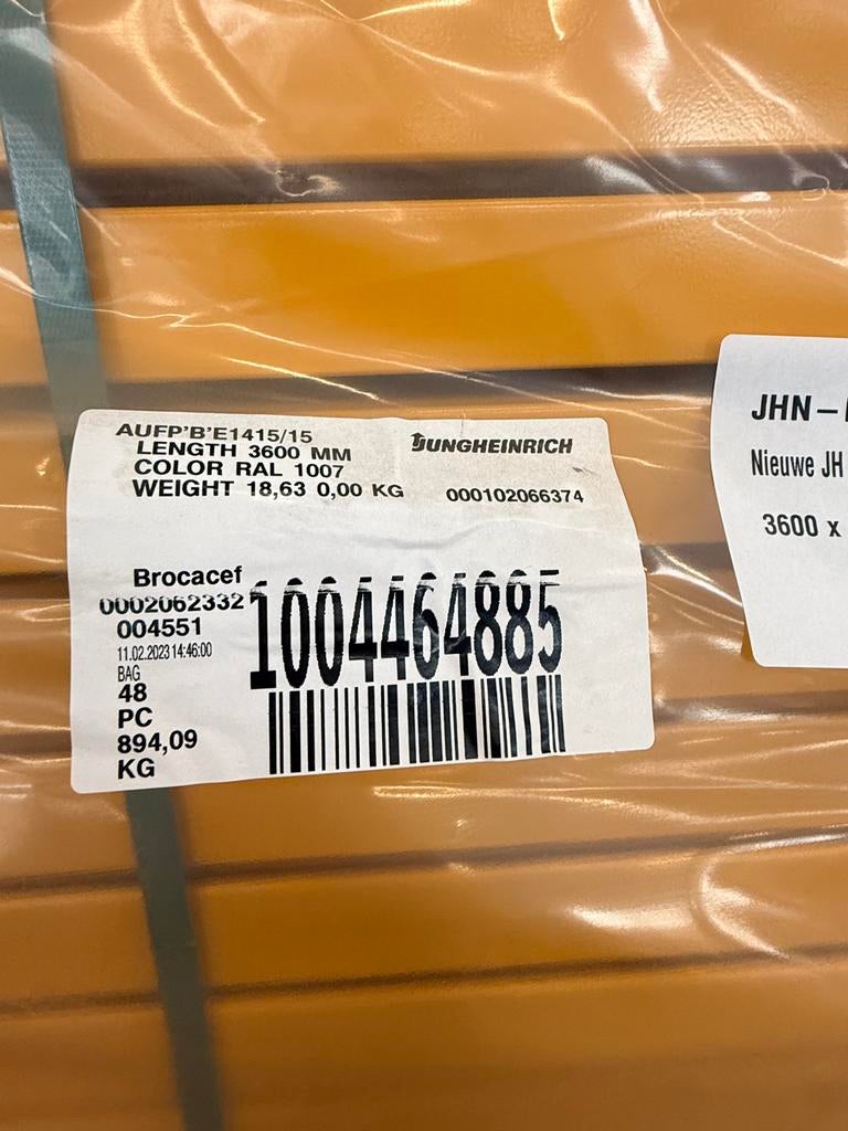 Jungheinrich MPB Liggers AUF'B' 0415 - 3600x150x50mm, Verzenden