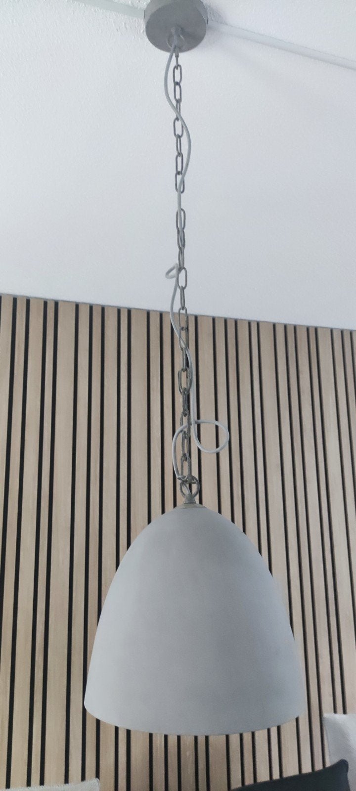 2x Moderne hanglamp - Grijs, koepelvormig, beton, Ophalen, E27 (groot), Zo goed als nieuw, Metaal