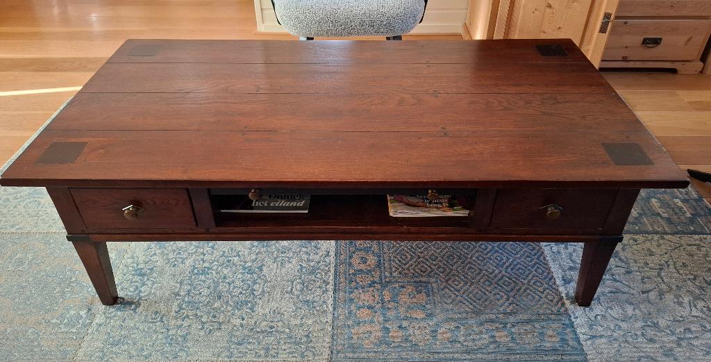 Salontafel en hoektafel massief hout, Ophalen, 100 tot 150 cm, 50 tot 100 cm, Zo goed als nieuw