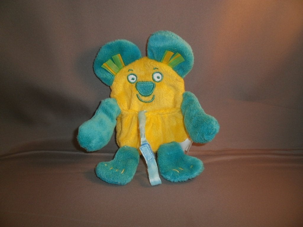 Difrax muis18 cm groen/geel speen lus met buidel klittenband, Muis, Overige merken, Nieuw, Ophalen of Verzenden