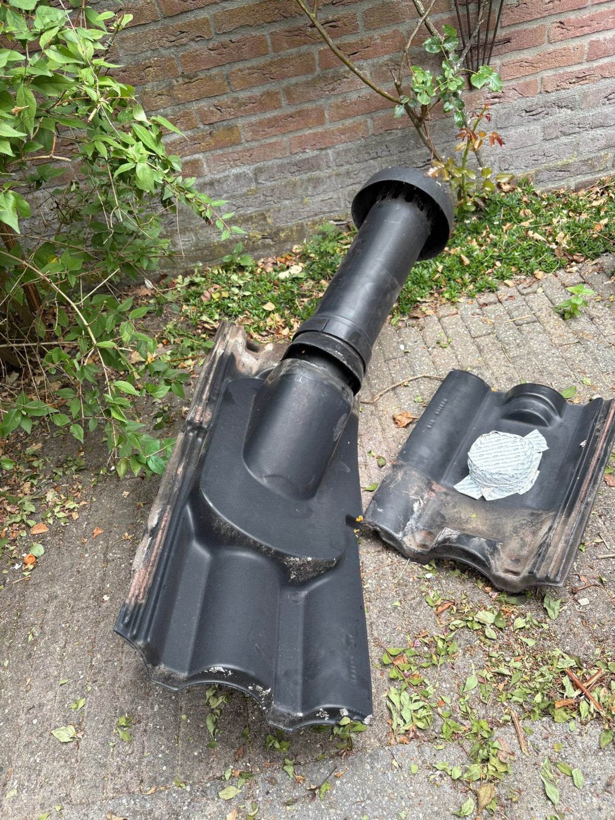 Dakdoorvoer afzuiging 130mm, Ophalen, Kunststof, Zwart, Overige typen