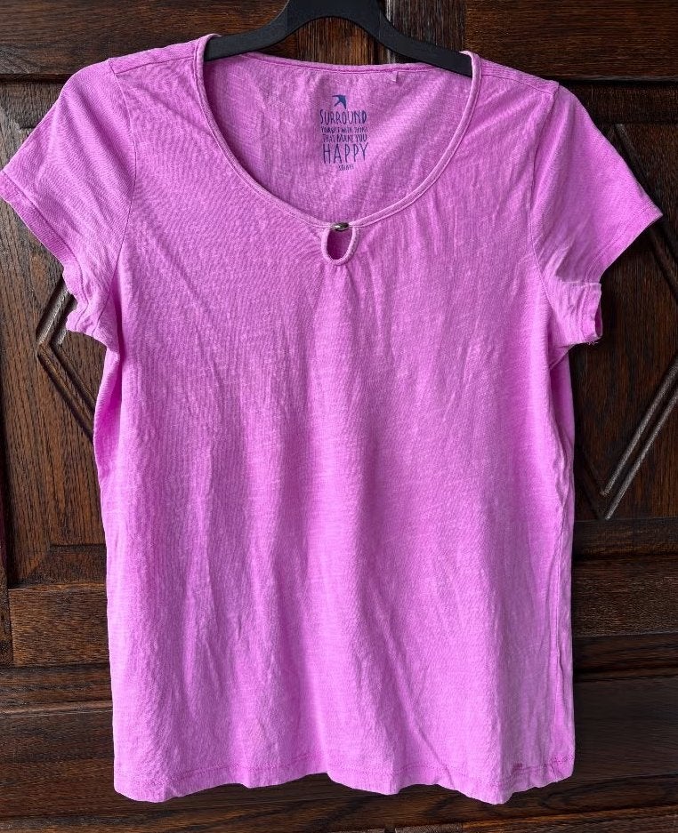 Roze gemeleerde top, shirt korte mouw; S Oliver; oto 52 cm, Ophalen of Verzenden, Zo goed als nieuw, Roze, Shirt of Top