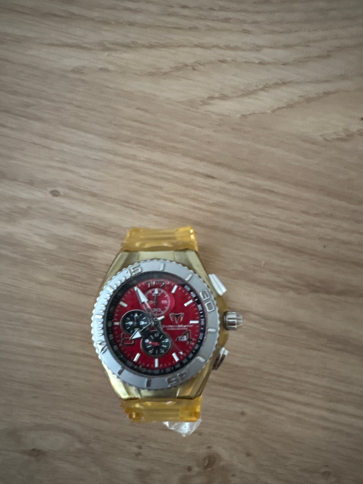 TechnoMarine Cruise Chronograaf Herenhorloge Rood/Goud, Overige materialen, Leer, Polshorloge, Zo goed als nieuw