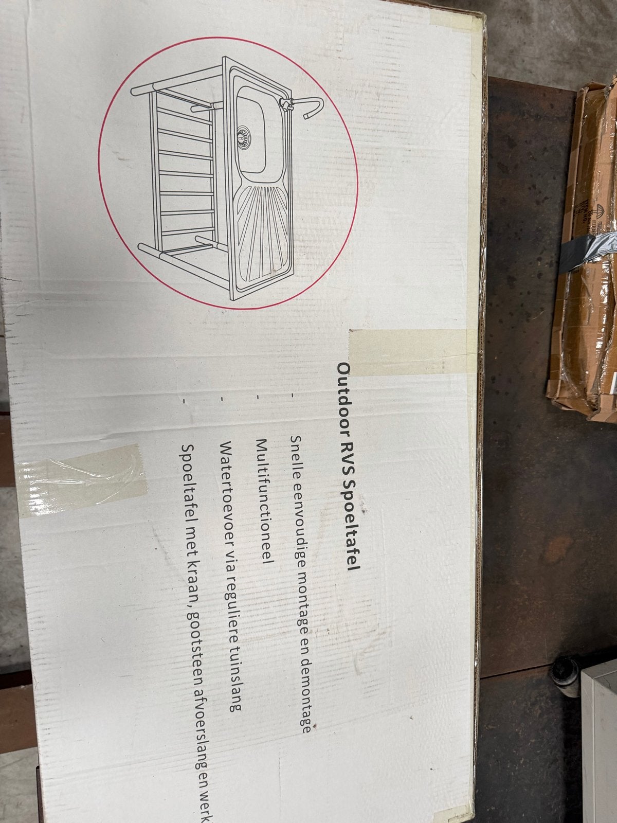 Outdoor 2 stuks RVS Spoeltafel met kraan en afvoerslang, Ophalen, Nieuw