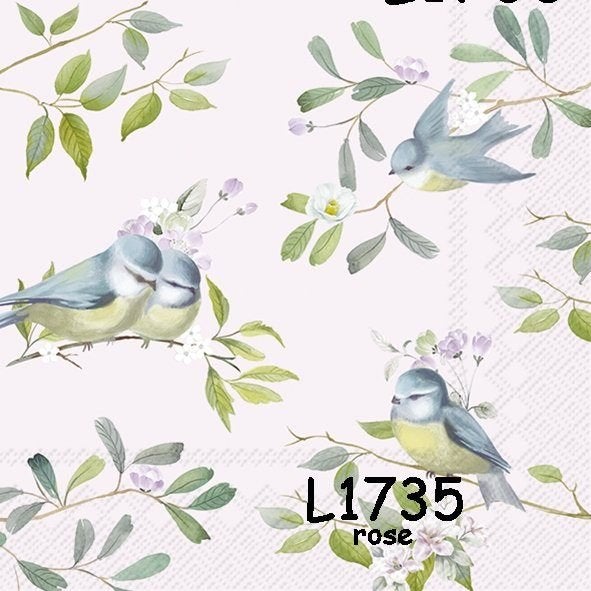 Servetten decoupage/bullet journal - pimpelmeesjes L1735, Verzenden, Nieuw