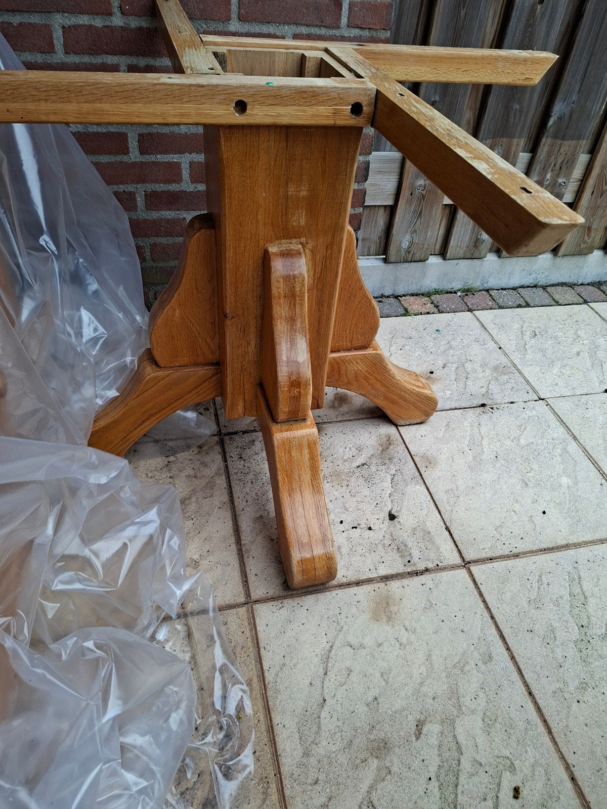 Eiken tafel poot, Huis en Inrichting, Tafels | Eettafels, Ophalen, Rechthoekig, 50 tot 100 cm