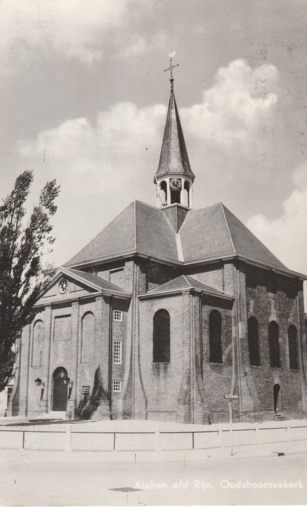 alphen a/d rijn- oudshoornsekerk, Verzamelen, Ansichtkaarten | Nederland, Ophalen of Verzenden, 1940 tot 1960, Zuid-Holland