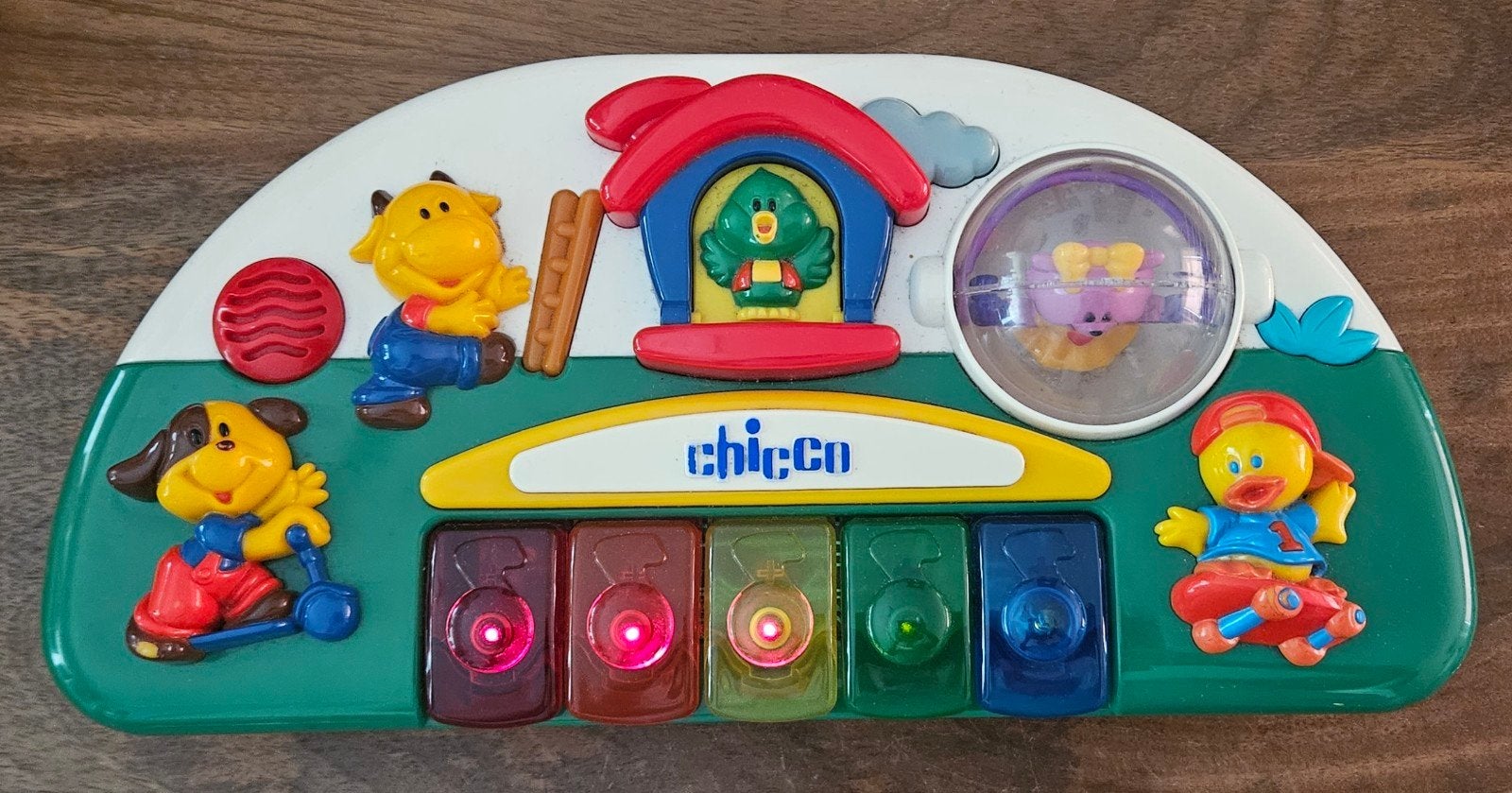 Vintage baby piano van Chicco met dierenthema, Ophalen of Verzenden, Gebruikt, Overige typen, Met licht