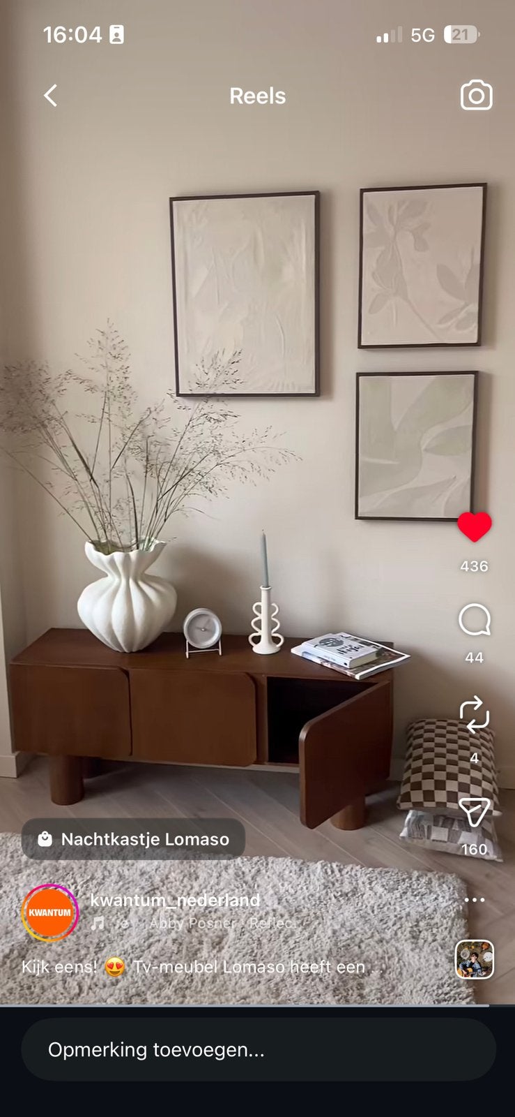 Lomaso Tv meubel nieuw (met bon), Ophalen, 100 tot 150 cm, Zo goed als nieuw, Minder dan 100 cm