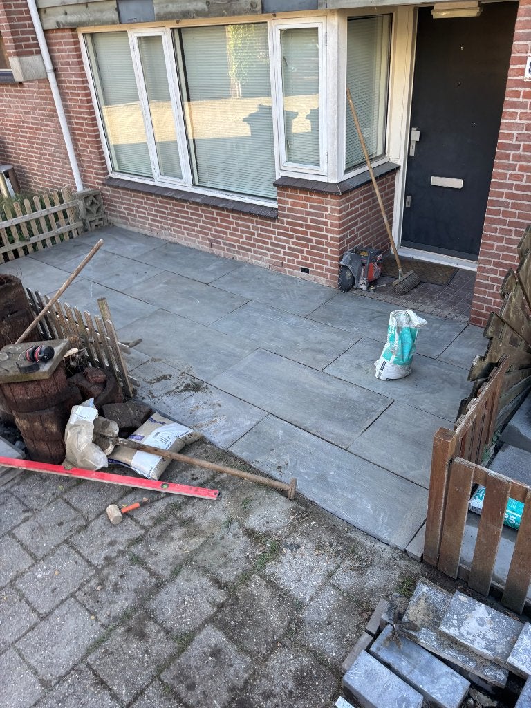 Prachtig groote tuin tegels met leggen regio Utrecht, Overige materialen, Ophalen of Verzenden, Zo goed als nieuw, 10 m² of meer