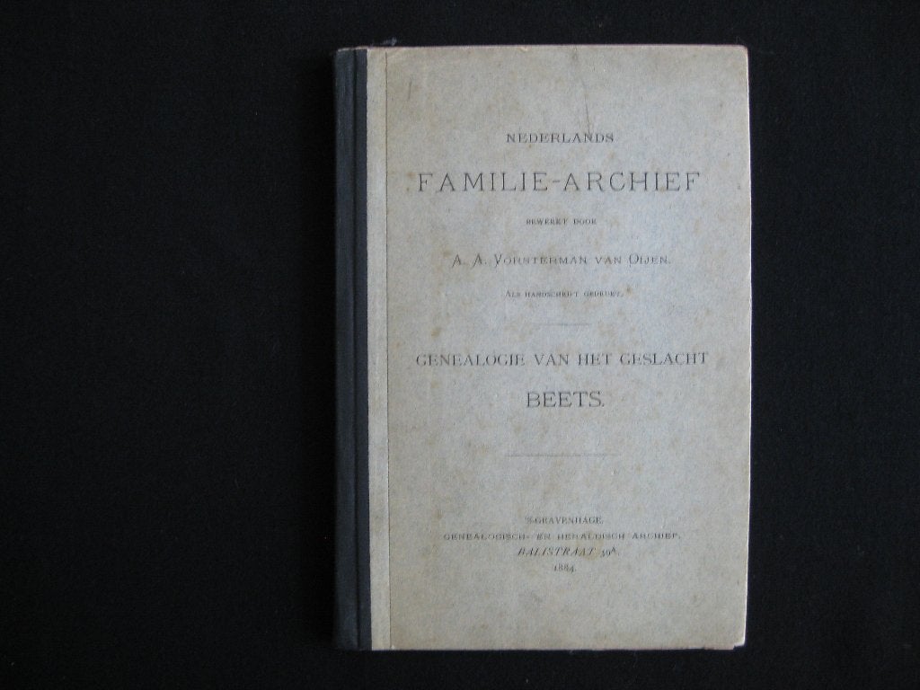 A.A. Vorsterman van Oijen, Genealogie van het geslacht Beets, Ophalen of Verzenden, Gelezen