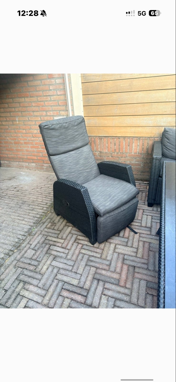 Comfortabele ligstoel - Ideaal voor tuin of terras, Ophalen of Verzenden, Gebruikt, Wicker, Verstelbaar
