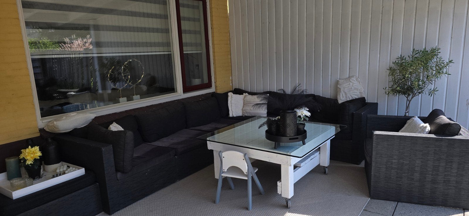 Gratis Loungeset is ongeveer 300cm225cm, Tuin en Terras, Ophalen, Kunststof, Gebruikt, 6 zitplaatsen