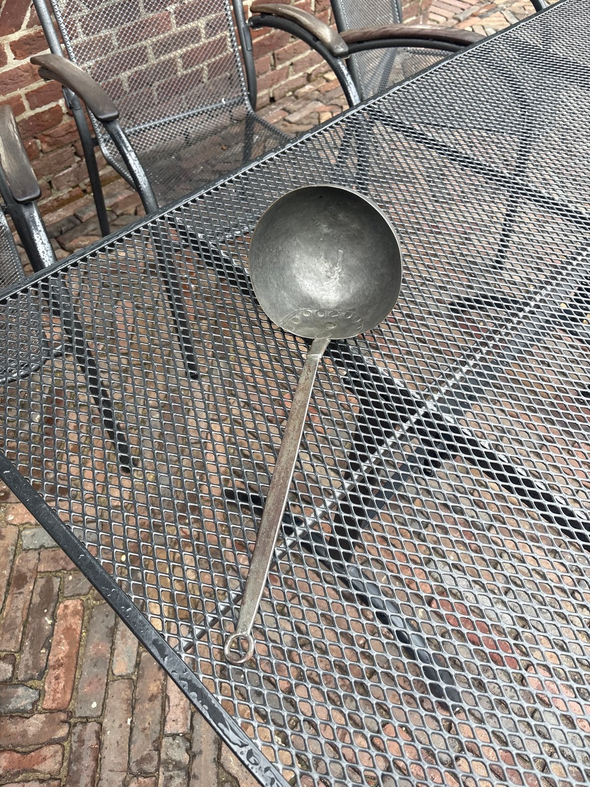 Antieke metalen pollepel, Antiek en Kunst, Ophalen