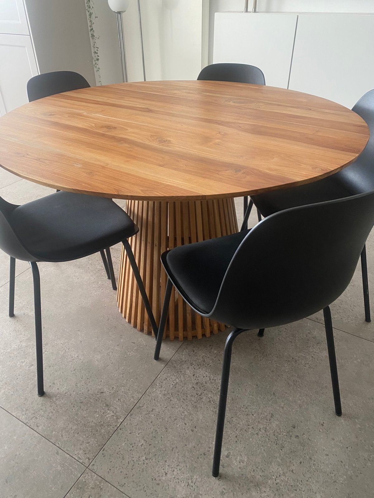 5 eetkamerstoelen, Ophalen, Zo goed als nieuw, Rechthoekig, 50 tot 100 cm