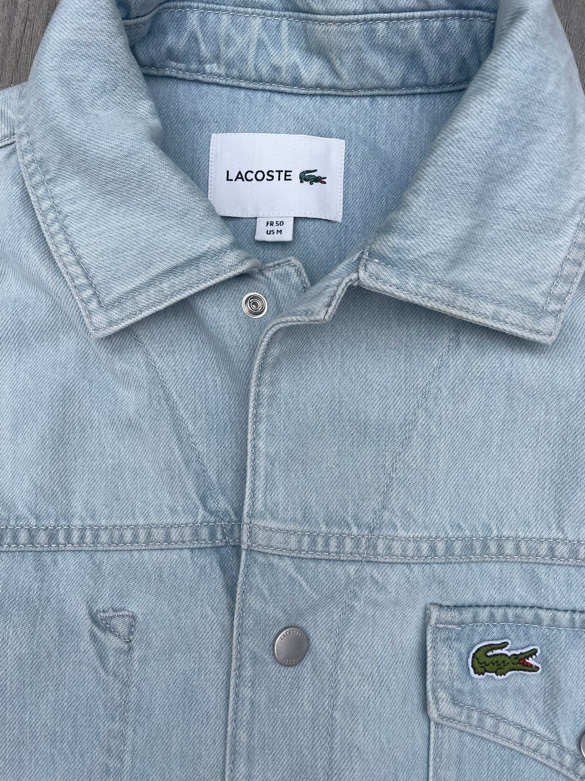 Lacoste spijkerjack (bijna nieuw), Ophalen of Verzenden, Zo goed als nieuw, Maat 48/50 (M), Blauw