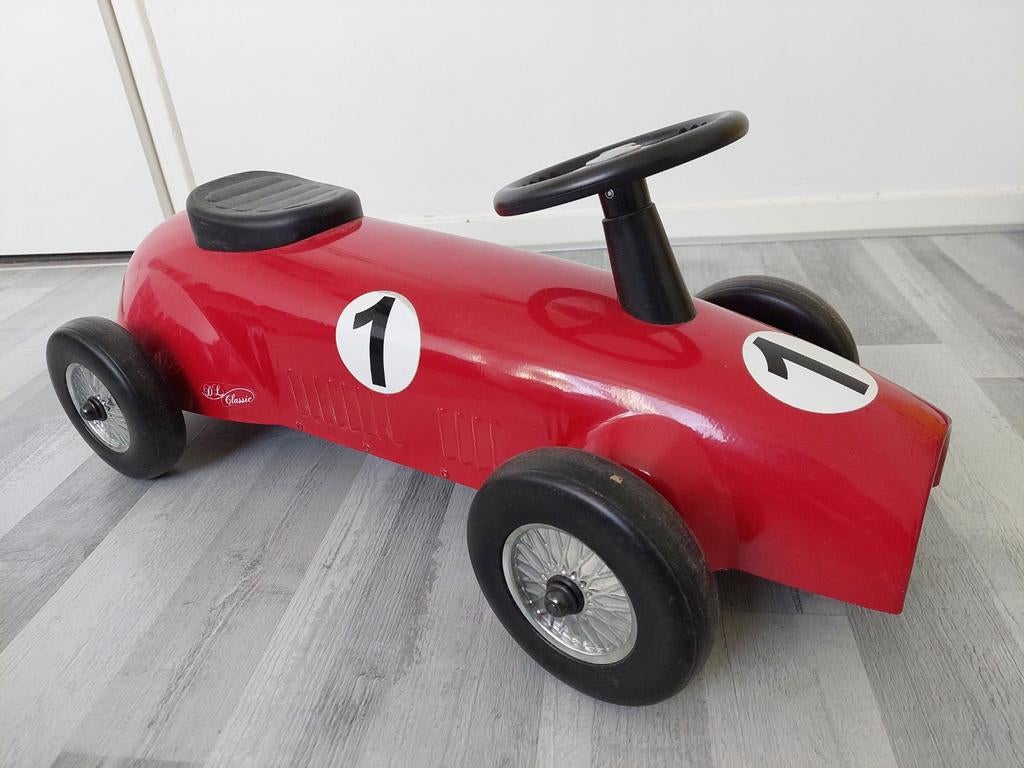 Vintage Rode Loopauto Raceauto Nr. 1, Kinderen en Baby's, Speelgoed | Buiten | Voertuigen en Loopfietsen, Ophalen of Verzenden
