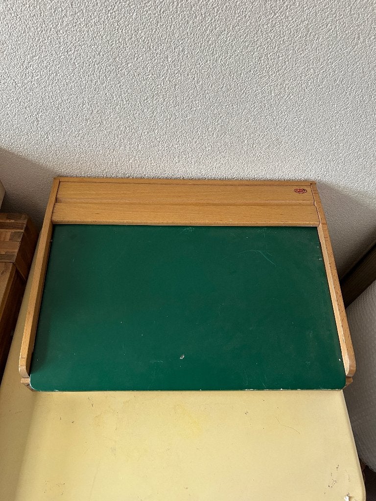 Vintage Okwa Houten Kinderschoolbord / Schootbureau, Ophalen of Verzenden
